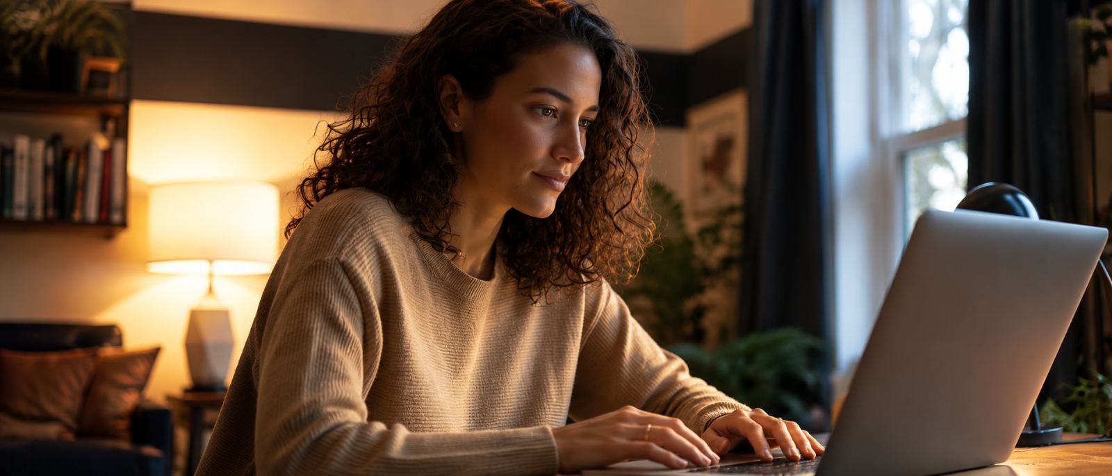 A counselor completing an Academy unit by lamplight